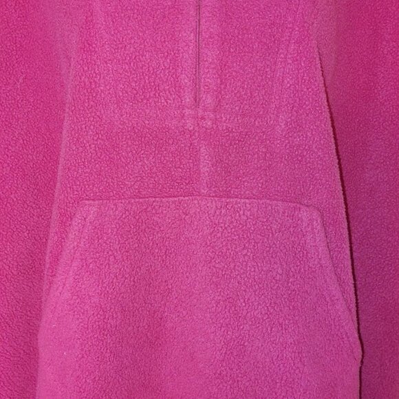 VINTAGE Red Fleece Hooded Sweater Cape Girl Medium - Picture 3 of 4